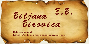 Biljana Birovica vizit kartica
